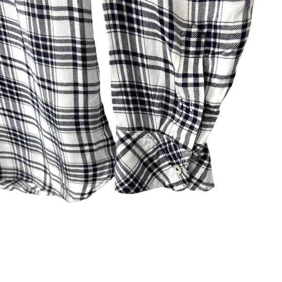 Talbots Sz Medium Long Sleeve Plaid Cozy Blouse Shirt Top Fall Winter Lounge - Picture 6 of 9